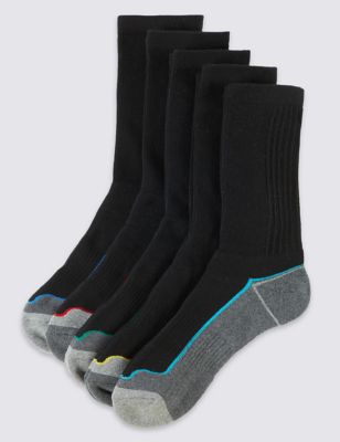 5 Pairs of Cotton Rich Cool & Fresh&trade; Full Length Sports Socks